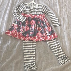 Girls Size 10 Tunic and Leggings Set